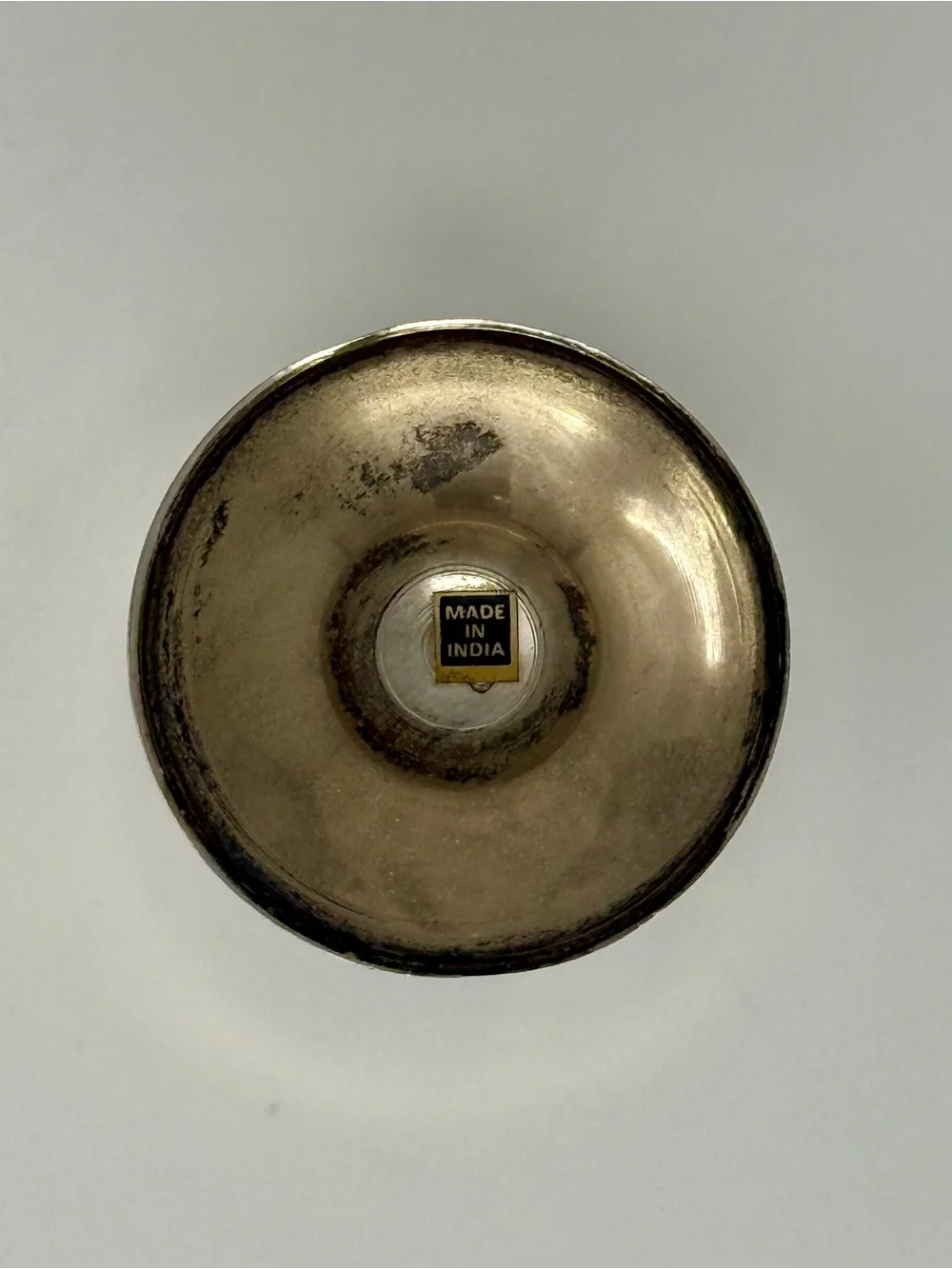Vintage Set of 4 Silver - Plated Brass Goblets Chalices – Made in India – Patina
